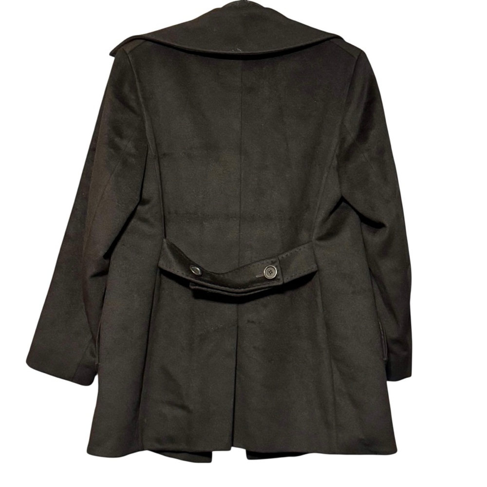 MAX MARA 100% Virgin Wool Made In Italy Double Breasted Black Pea Coat Size 2 - Picture 7 of 14